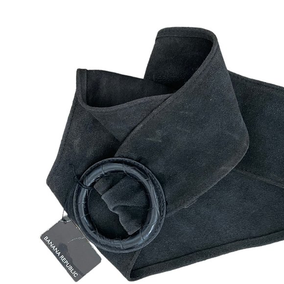 Banana Republic Suede‎ Leather Charcoal Gray Adjustable D Ring Sz M - Picture 1 of 7